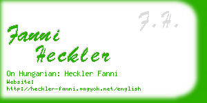 fanni heckler business card